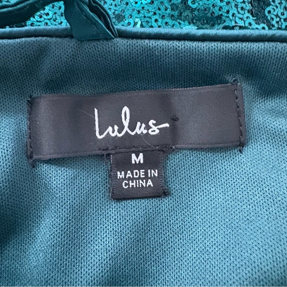 Lulus Living for the Party Green Sequin Dress Sz Medium Holidays Event Going Out - Picture 6 of 8